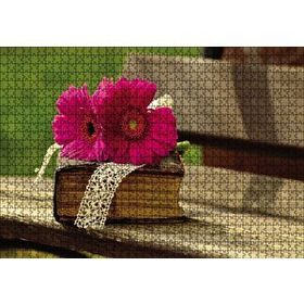 Cakapuzzle Gerbera Eski Kitap ve Dantel 120 Parça Ahşap Puzzle