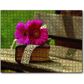 Cakapuzzle Gerbera Eski Kitap ve Dantel Mdf 255 Parça Puzzle