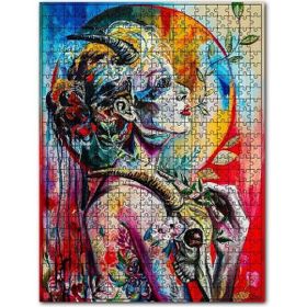 Cakapuzzle Gerçeküstü Resim Oğlak Burcu Görseli Ahşap 500 Parça Puzzle