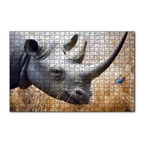 Cakapuzzle Gergedan Başı Yakın Çekim 120 Parça Ahşap Puzzle