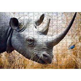 Cakapuzzle Gergedan Başı Yakın Çekim 120 Parça Ahşap Puzzle