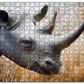 Cakapuzzle Gergedan Başı Yakın Çekim Mdf 1000 Parça Puzzle