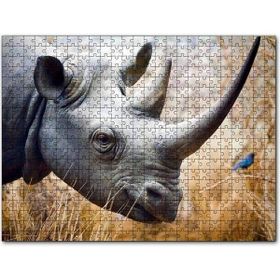 Cakapuzzle Gergedan Başı Yakın Çekim Mdf 500 Parça Puzzle