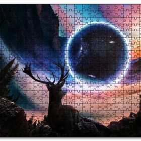 Cakapuzzle Geyik Gezegen Dağlar Fantezik Ahşap 500 Parça Puzzle