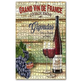 Cakapuzzle Gigondas Şarabı Afişi Görseli Ahşap 255 Parça Puzzle