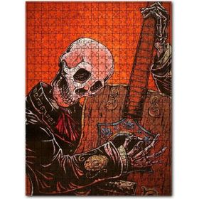 Cakapuzzle Gitar Çalan Iskelet Görseli 255 Parça Yapboz Mdf Puzzle