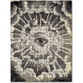 Cakapuzzle Gizemli Göz ve Bulutlar Karakalem 500 Parça Puzzle