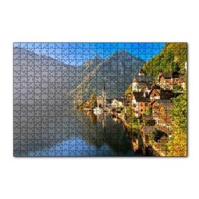 Cakapuzzle Goisern Hallstättersee Avusturya Doğada Evler Görseli 120 Parça Ahşap Puzzle