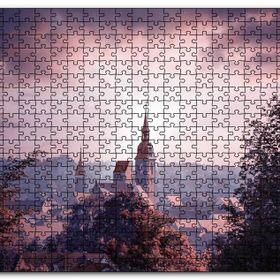 Cakapuzzle Gökyüzü Güneş Işınları ve Kilise Ahşap 500 Parça Puzzle