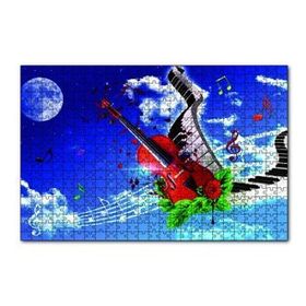 Cakapuzzle Gökyüzündeki Notalar ve Gitar 120 Parça Ahşap Puzzle