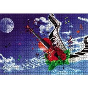 Cakapuzzle Gökyüzündeki Notalar ve Gitar Ahşap 1000 Parça Puzzle