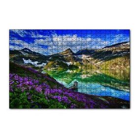 Cakapuzzle Göl Etrafında Dağlar Bahar 120 Parça Ahşap Puzzle