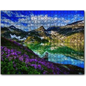 Cakapuzzle Göl Etrafında Dağlar Bahar Ahşap 1000 Parça Puzzle