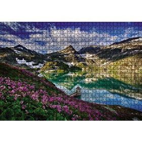 Cakapuzzle Göl Etrafında Dağlar Bahar Ahşap 1000 Parça Puzzle