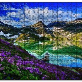 Cakapuzzle Göl Etrafında Dağlar Bahar Ahşap 500 Parça Puzzle