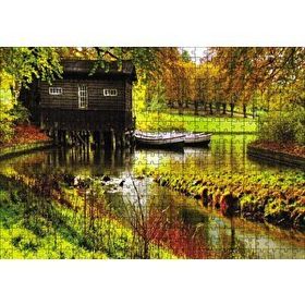 Cakapuzzle Göl Evi Kayık 120 Parça Ahşap Puzzle