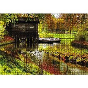 Cakapuzzle Göl Evi Kayık 120 Parça Ahşap Puzzle