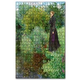 Cakapuzzle Göl Kenarında Ağaçlar ve Düşünceli Kadın 120 Parça Ahşap Puzzle