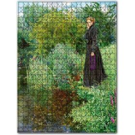 Cakapuzzle Göl Kenarında Ağaçlar ve Düşünceli Kadın Ahşap 500 Parça Puzzle