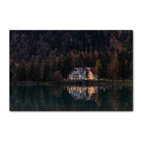 Cakapuzzle Göl Kenarındaki Villa ve Sık Ağaçlar 120 Parça Ahşap Puzzle