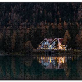 Cakapuzzle Göl Kenarındaki Villa ve Sık Ağaçlar Mdf 120 Parça Puzzle