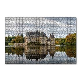 Cakapuzzle Göl Kıyısındaki Görkemli Şato 120 Parça Ahşap Puzzle
