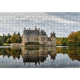 Cakapuzzle Göl Kıyısındaki Görkemli Şato 120 Parça Ahşap Puzzle
