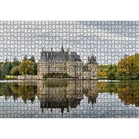 Cakapuzzle Göl Kıyısındaki Görkemli Şato ve Orman 120 Parça Ahşap Puzzle