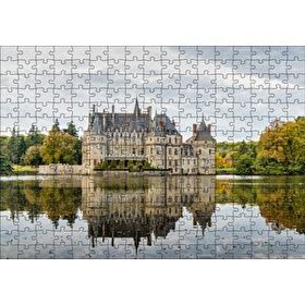 Cakapuzzle Göl Kıyısındaki Görkemli Şato ve Orman 120 Parça Ahşap Puzzle