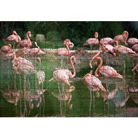 Cakapuzzle Gölde Flamingolar Mdf 120 Parça Puzzle