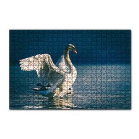 Cakapuzzle Gölde Kanatlarını Açan Kuğular 120 Parça Ahşap Puzzle