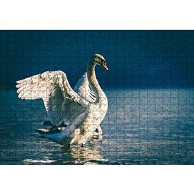 Cakapuzzle Gölde Kanatlarını Açan Kuğular Mdf 500 Parça Puzzle