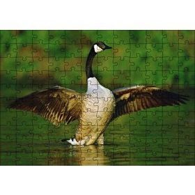 Cakapuzzle Gölde Kanatlarını Açmış Kaz Mdf 120 Parça Puzzle