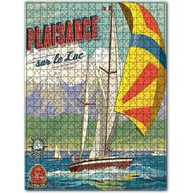 Cakapuzzle Gölde Romantik Yelkenli Gezintisi Görseli 120 Parça Ahşap Puzzle