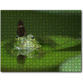 Cakapuzzle Göldeki Yeşil Kurbağa ve Üzerindeki Kelebek Mdf 120 Parça Puzzle