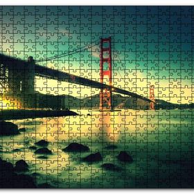 Cakapuzzle Golden Gate Köprüsü Dijital Art Ahşap 500 Parça Puzzle