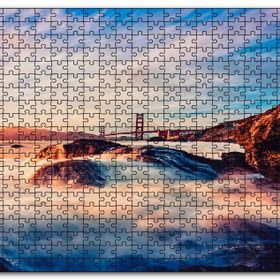 Cakapuzzle Golden Gate Köprüsü Günbatımı Ahşap 500 Parça Puzzle