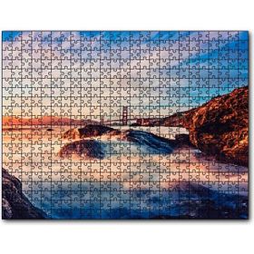 Cakapuzzle Golden Gate Köprüsü Günbatımı Ahşap 500 Parça Puzzle