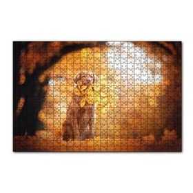 Cakapuzzle Golden Retriever Sonbahar Yaprakları 120 Parça Ahşap Puzzle