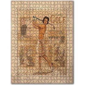 Cakapuzzle Golfcu Kadın Afişi Görseli Ahşap 1000 Parça Puzzle