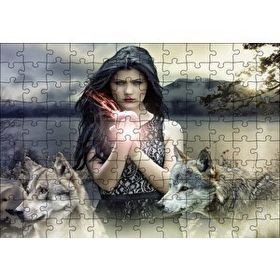 Cakapuzzle Gotik Kız Kurtlar ve Sisli Tepeler 120 Parça Ahşap Puzzle