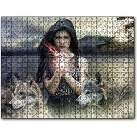 Cakapuzzle Gotik Kız Kurtlar ve Sisli Tepeler Mdf 1000 Parça Puzzle