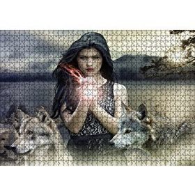Cakapuzzle Gotik Kız Kurtlar ve Sisli Tepeler Mdf 1000 Parça Puzzle