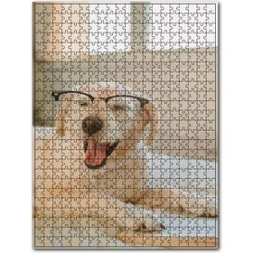 Cakapuzzle Gözlüklü Beyaz Sevimli Köpek 1000 Parça Puzzle