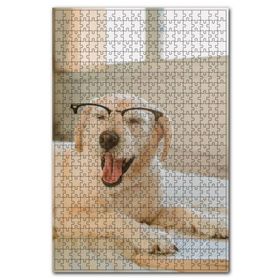 Cakapuzzle Gözlüklü Beyaz Sevimli Köpek 500 Parça Puzzle