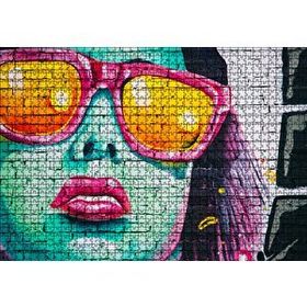 Cakapuzzle Gözlüklü Kadın Duvar Boyama 1000 Parça Puzzle
