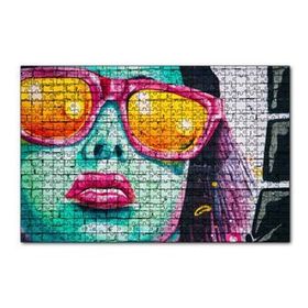 Cakapuzzle Gözlüklü Kadın Duvar Boyama 120 Parça Ahşap Puzzle