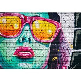 Cakapuzzle Gözlüklü Kadın Duvar Boyama 120 Parça Ahşap Puzzle