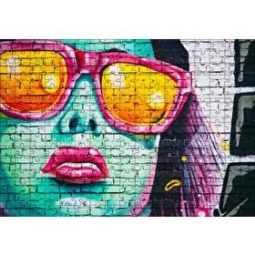 Cakapuzzle Gözlüklü Kadın Duvar Boyama 120 Parça Ahşap Puzzle