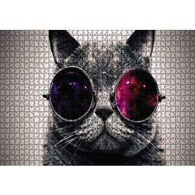 Cakapuzzle Gözlüklü Kedi 120 Parça Ahşap Puzzle